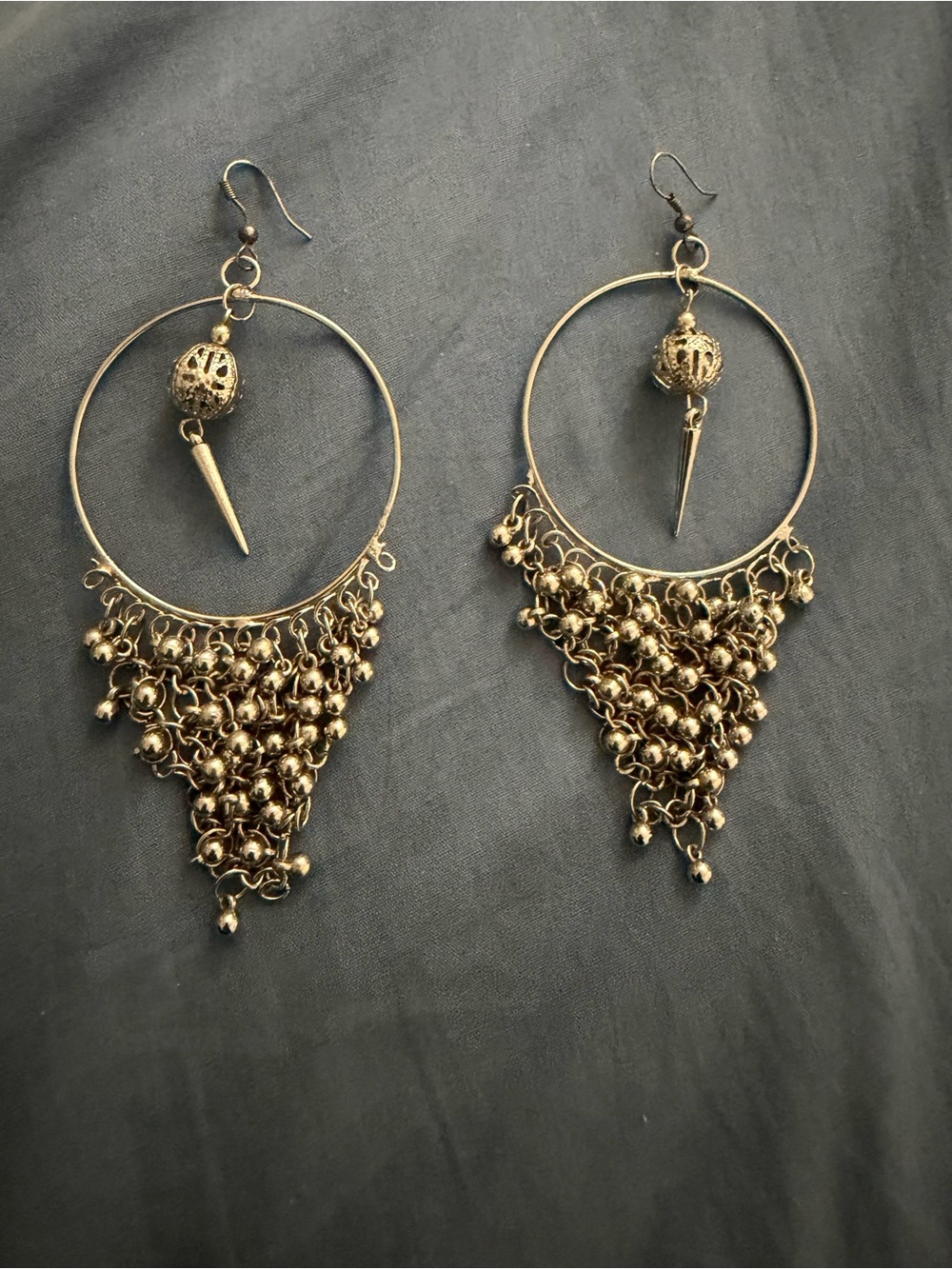 Silver Hoop Chandelier Drop Earrings - Women Jewelry